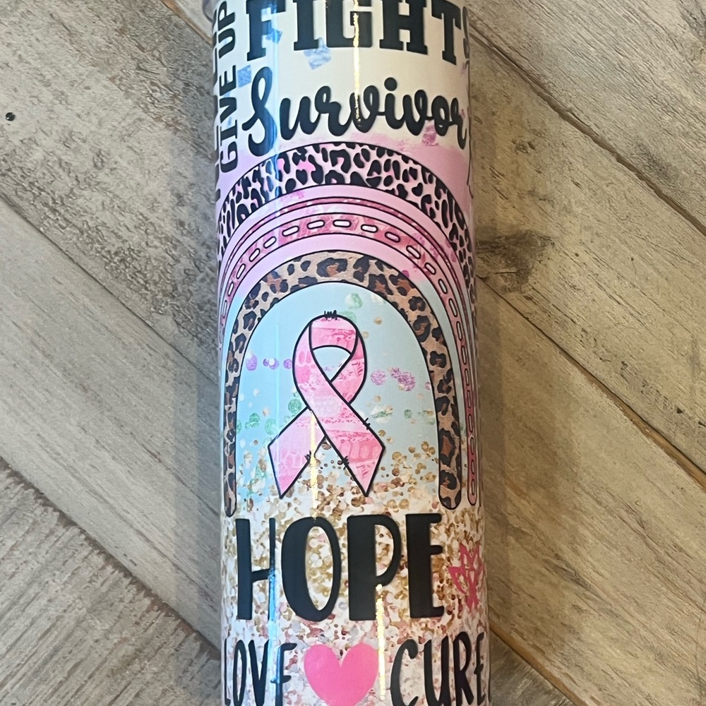 Survivor Hope Party Tumbler - Pink and Gold